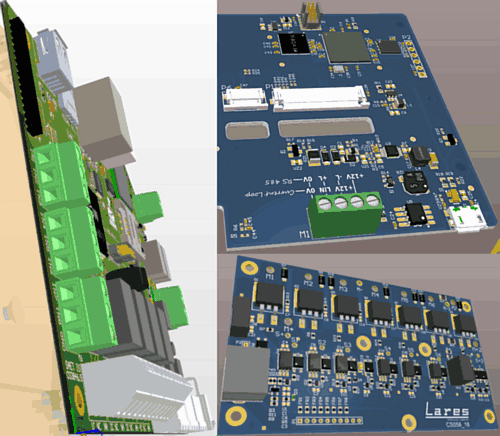 Boards example 3D reproduction of electronic boards
